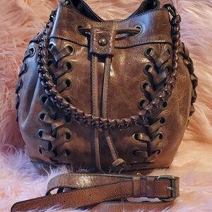 Patricia Nash Tan Leather Crossbody Bag